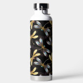 Bouteille D'eau Motif sans couture avec libellules d'or (Droite)