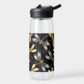 Bouteille D'eau Motif sans couture avec libellules d'or (Gauche)