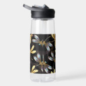 Bouteille D'eau Motif sans couture avec libellules d'or (Droite)