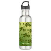 Bouteille D'eau Motif Shamrock brillant vert dégradé Personnalisé (Devant)