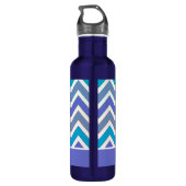 Bouteille D'eau Motif Sporty Blue Chevron personnalisé (Dos)