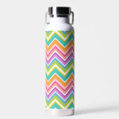 Bouteille D'eau Motif tendance Chevron grand nom bloc rose vert (Avant)