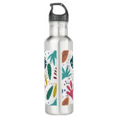 Bouteille D'eau motif tropical avec feuilles colorés (Dos)