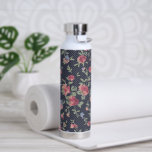 Bouteille D'eau Motif vintage à fleurs roses et point Polka<br><div class="desc">Plutôt vintage fleuri et motif de bonne taille.</div>