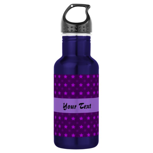 Bouteille D'eau Motif violet avec des étoiles (Devant)