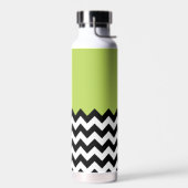 Bouteille D'eau Motif Zigzag noir et blanc, Chevron, Vert (Gauche)