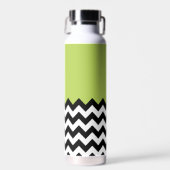 Bouteille D'eau Motif Zigzag noir et blanc, Chevron, Vert (Avant)