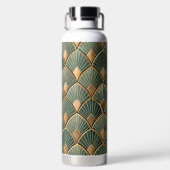 BOUTEILLE D'EAU MOTIFS GREEN & OR ART DECO (Plage)