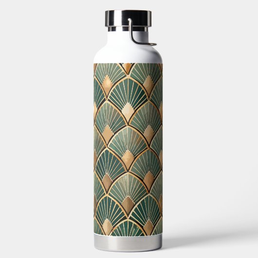 BOUTEILLE D'EAU MOTIFS GREEN & OR ART DECO (Droite)