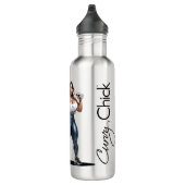 Bouteille D'eau Motivation de la femme pour la forme noire (Droite)