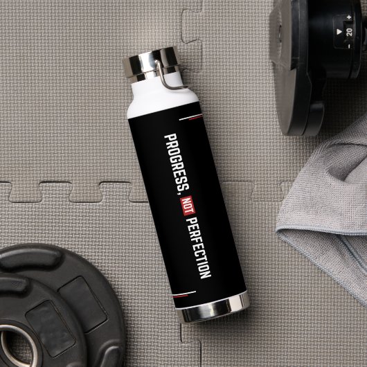 Bouteille D'eau Motivation Gym Progrès Pas Perfection (Salle de sport (pivotée))