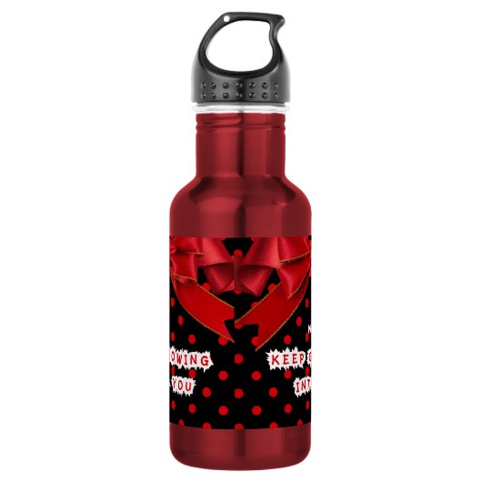 Bouteille D'eau Motivation Personnalisée à Points Rouges  (Devant)