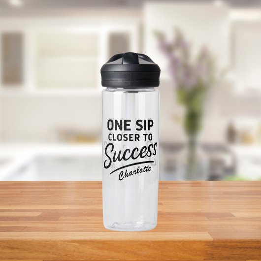 Bouteille D'eau Motivation succès citation noir