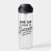 Bouteille D'eau Motivation succès citation noir (Arrière)