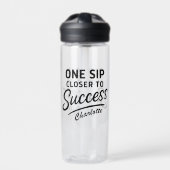 Bouteille D'eau Motivation succès citation noir (Extérieur)