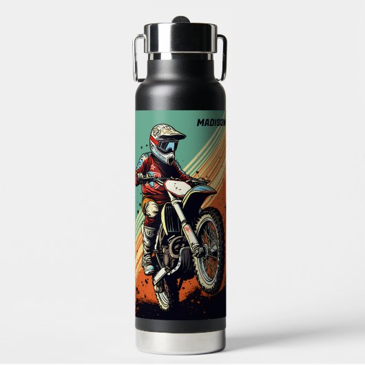 Bouteille D'eau Motocross de nom personnalisé (Salle de sport)