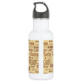 Bouteille D'eau Mots de café (Dos)