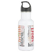 Bouteille D'eau Mots fitness (Dos)