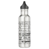 Bouteille D'eau Mots Inspirants Noir Blanc (Gauche)