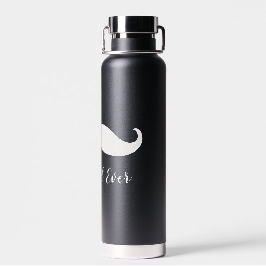 Bouteille D'eau Moustache noire et blanche (Arrière)