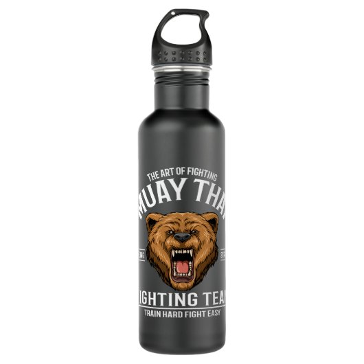 Bouteille D'eau Muay Thai Boxing et Kickboxing Grizzly (Devant)