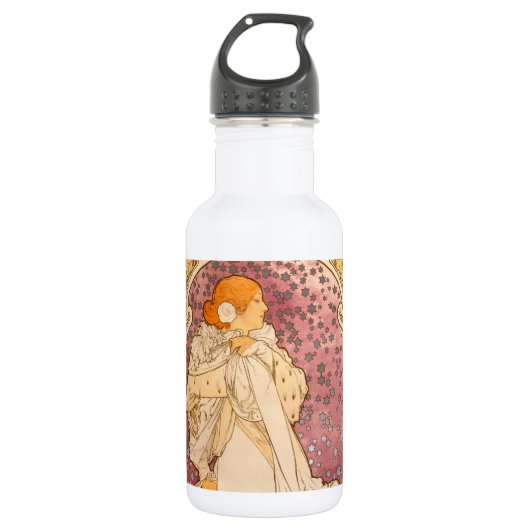 Bouteille D'eau Mucha Art nouveau femme beauté (Devant)
