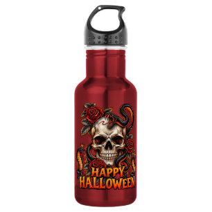 Bouteille D'eau Mug Halloween Serpent Crâne Gothique – Art Sombre