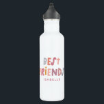 Bouteille D'eau Multi photo coloré amusant typographie meilleurs a<br><div class="desc">Multi photo coloré amusant typographie girly meilleurs amis design. Fait partie d'une collection moderne.</div>