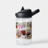 Bouteille D'eau Multiphoto Collage moderne Nom personnalisé (Gauche)