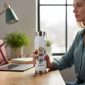 Bouteille D'eau Multiphoto Collage moderne Nom personnalisé