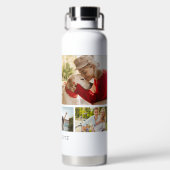 Bouteille D'eau Multiphoto Collage moderne Nom personnalisé (Plage)