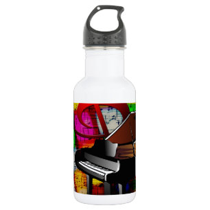 Bouteille D'eau Music Piano Keys Notes Enseignant Destiny Instrume