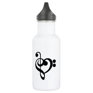 Bouteille D'eau Musicien Coeur de musique - Treble Bass Clef