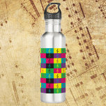 Bouteille D'eau Musique Treble Clef Motif coloré<br><div class="desc">Aimez-vous les bouteilles d'eau à thème musical ? Aimez-vous les couleurs vives ? Cette bouteille d'eau a un motif de clés de treble fait en vert,  rose,  bleu,  jaune,  violet et noir.</div>