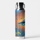 Bouteille D'eau Nager le requin dans l'océan (Avant)