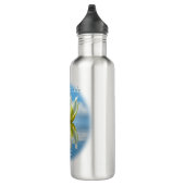 Bouteille D'eau Namaste Serene Reflétant Lotus Fleur & Nom Yoga (Droite)