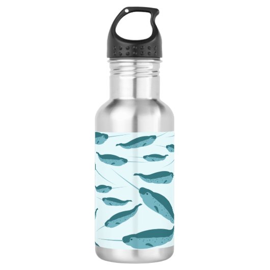 Bouteille D'eau Narval en motif d'océan bleu (Devant)