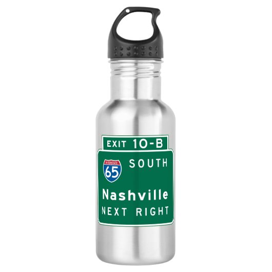 Bouteille D'eau Nashville, panneau routier de TN (Devant)