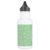 Bouteille D'eau Nature fraîche | Motif vert et monogramme (Gauche)