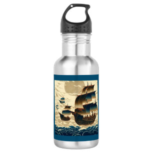 Bouteille D'eau Navires Aériens Au-Dessus Des Nuages - Bois 2