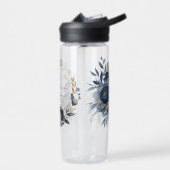 Bouteille D'eau Navy Blue and Gold Peony Flower Wedding Bridesmaid (Gauche)