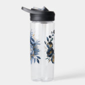 Bouteille D'eau Navy Blue and Gold Peony Flower Wedding Bridesmaid (Droite)