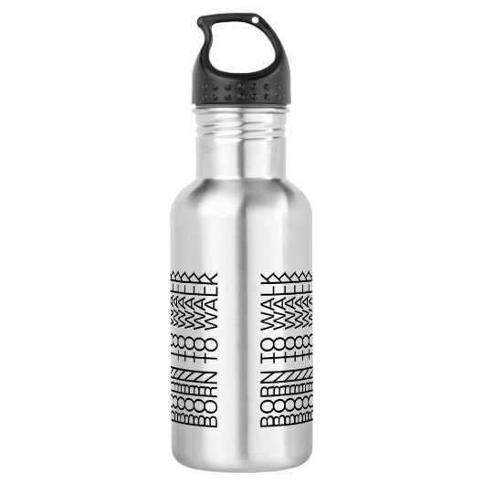 Bouteille D'eau Né À Marcher & Nom Message caché 143BW Marcher (Dos)