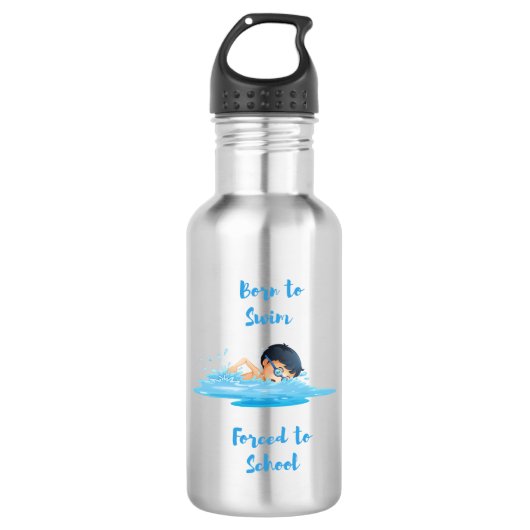 Bouteille D'eau Né à nager forcé à l'école (Devant)