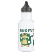Bouteille D'eau N'entendez aucun vert de singes de mal (Gauche)