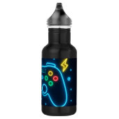 Bouteille d'eau Neon Gamer - Nom personnalisé (Droite)