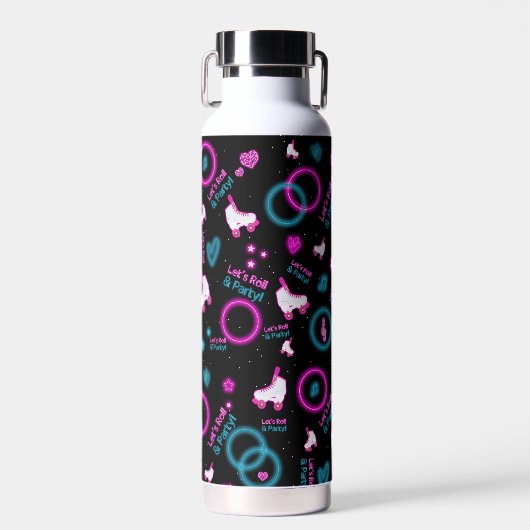Bouteille D'eau Neon Glow Roller Skating Roll Motif (Avant)