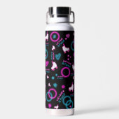 Bouteille D'eau Neon Glow Roller Skating Roll Motif (Arrière)