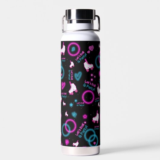 Bouteille D'eau Neon Glow Roller Skating Roll Motif (Arrière)