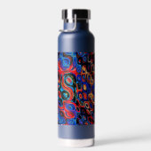 Bouteille d'eau Neon Psychedelic Ripples (Plage)